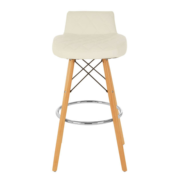 Premier Housewares Stockholm White Leather Effect Seat Bar Stool