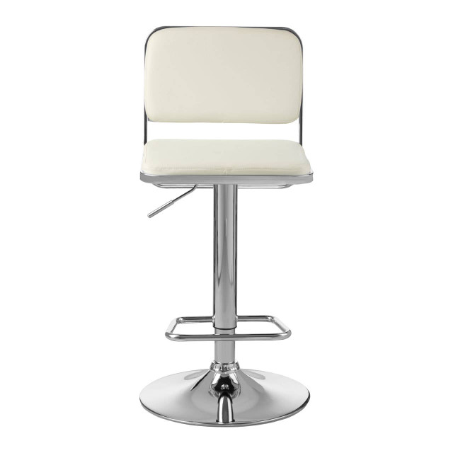 premier housewares Stockholm White Seat And Chrome Base Bar Stool