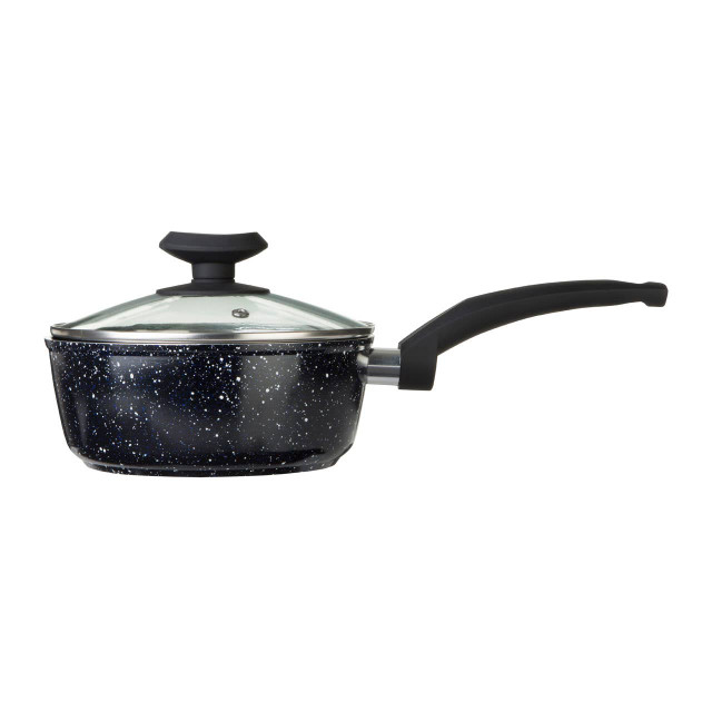 Premier Housewares Stoneflam 16cm Saucepan With Glass Lid