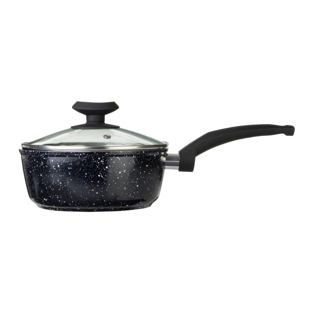 Premier Housewares Stoneflam 18cm Saucepan With Glass Lid