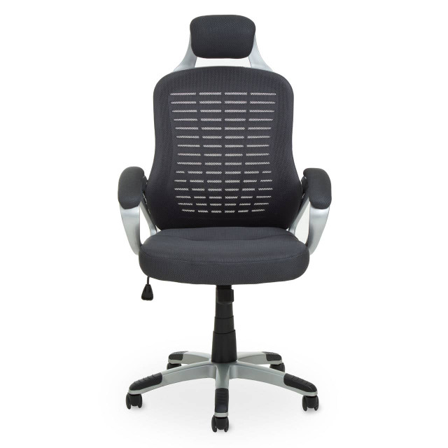 Premier Housewares Stratford Dark Grey And Silver Home Office Chair