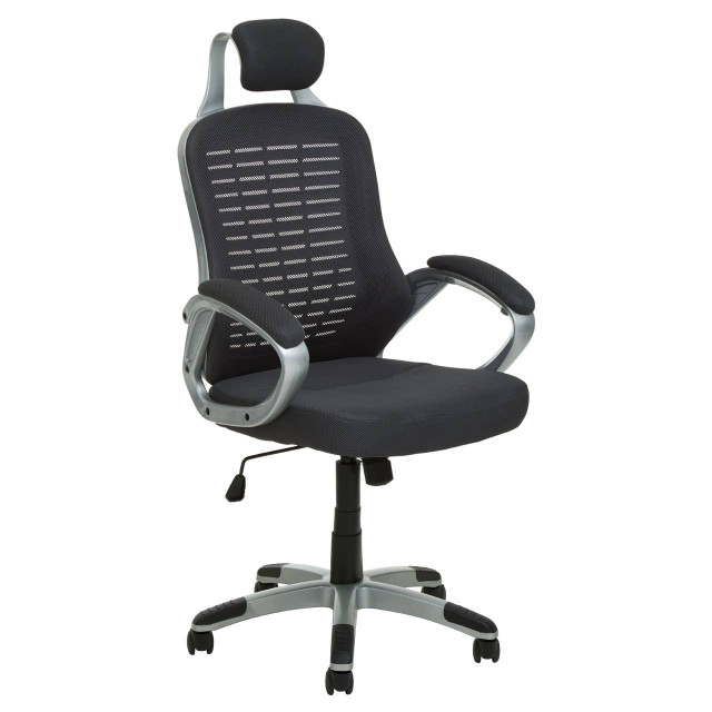 Premier Housewares Stratford Dark Grey And Silver Home Office Chair