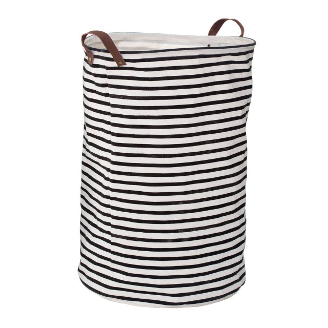 Premier Housewares Stripe Black And Natural Laundry Bag