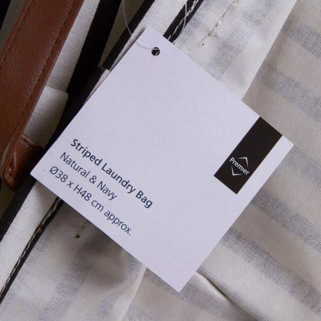 Premier Housewares Stripe Black And Natural Laundry Bag