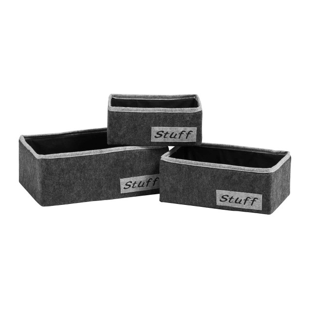 premier housewares Stuff Set Of Three Rectangular Storage Boxes