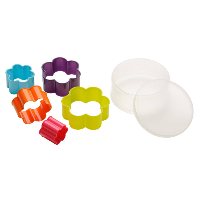 premier housewares Sucre Set of 5 Flower Shape Plastic Cookie Cutters