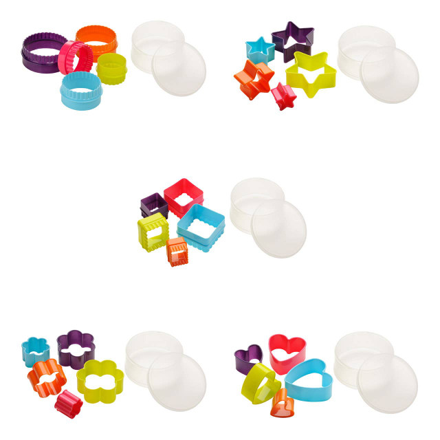 Premier Housewares Sucre Set Of 5 Fluted Round Plastic Cookie Cutters