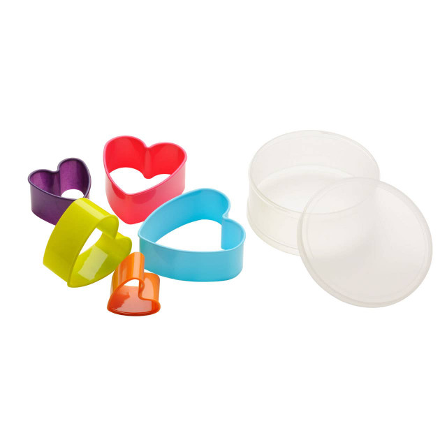 premier housewares Sucre Set of 5 Heart Shape Plastic Cookie Cutters