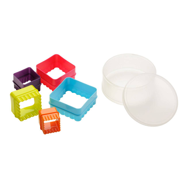 Premier Housewares Sucre Set Oif 5 Fluted Square Plastic Cookie Cutters