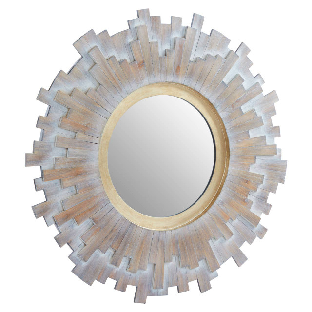Premier Housewares Sunburst Multilevel Wooden Wall Mirror