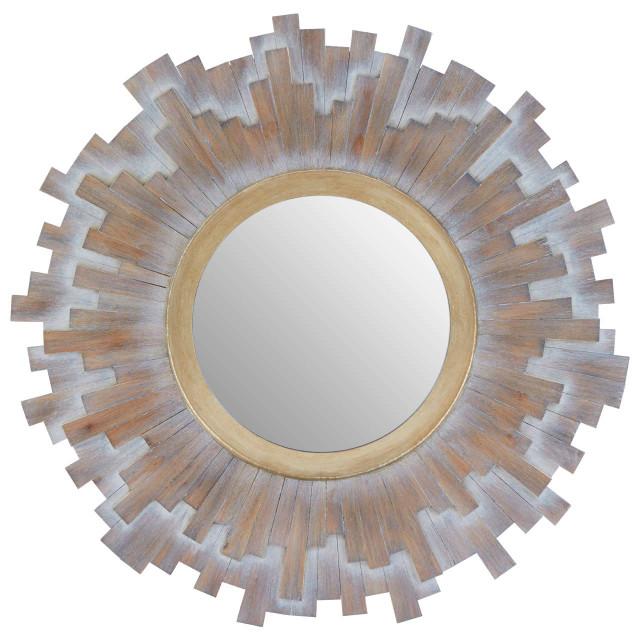 premier housewares Sunburst Multilevel Wooden Wall Mirror