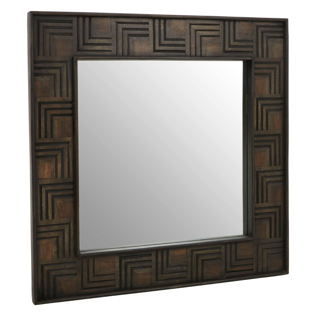 Premier Housewares Surat Mango Wood Square Wall Mirror