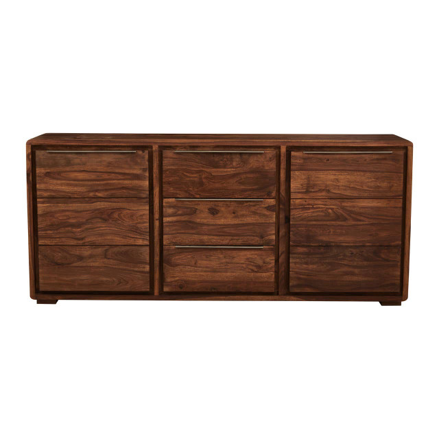 premier housewares Surati Two Door Three Drawer Sheesham And Acacia Sideboard