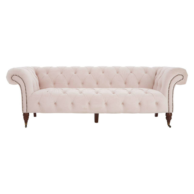 Premier Housewares Suri 3 Seat Blossom Fabric Chesterfield Sofa