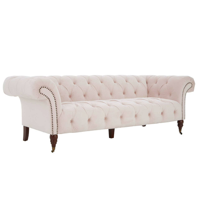 Premier Housewares Suri 3 Seat Blossom Fabric Chesterfield Sofa