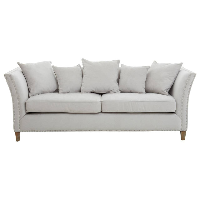 Premier Housewares Sutton Three Seat Grey Fabric Sofa