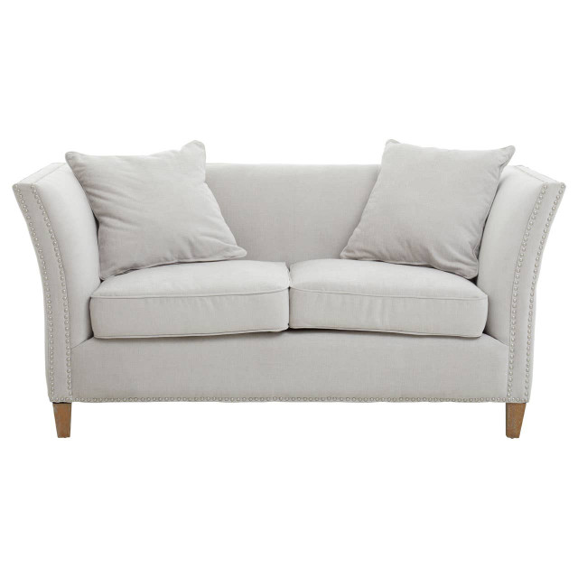 Premier Housewares Sutton Two Seat Grey Fabric Sofa