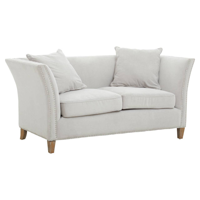 Premier Housewares Sutton Two Seat Grey Fabric Sofa