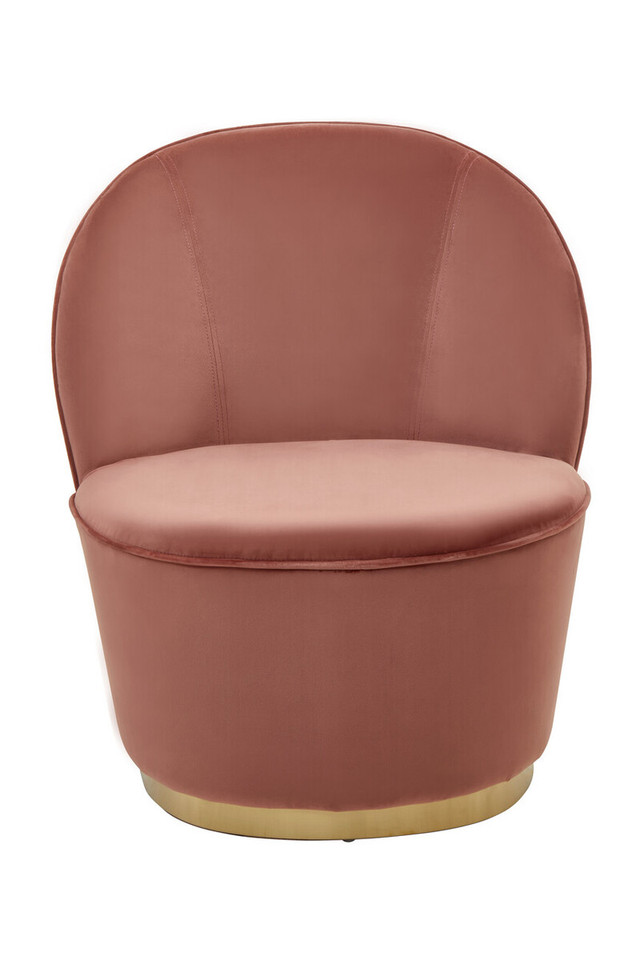 Premier Housewares Tamra Dusty Pink Velvet Gold Base Chair