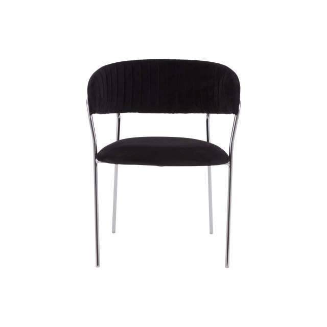 Premier Housewares Tamzin Black Channel Chrome Finish Dining Chair