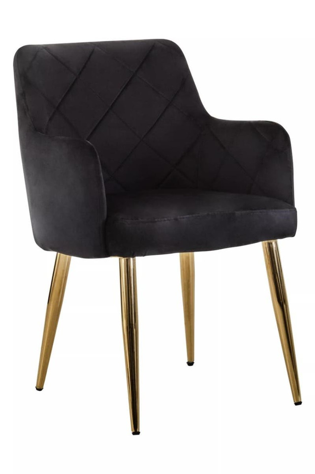 Premier Housewares Tamzin Black Velvet Angular Dining Chair