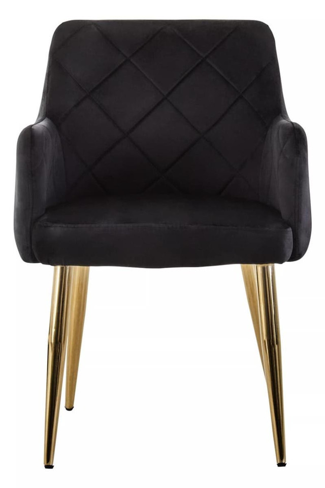 premier housewares Tamzin Black Velvet Angular Dining Chair