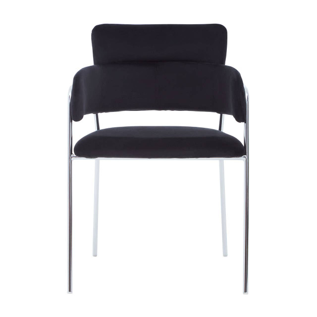 Premier Housewares Tamzin Black Velvet Dining Chair