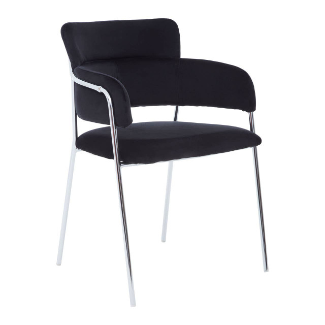 premier housewares Tamzin Black Velvet Dining Chair