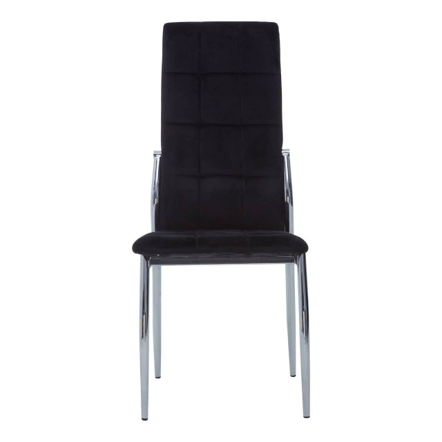 Premier Housewares Tamzin Black Velvet High Back Dining Chair