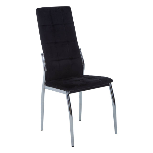 premier housewares Tamzin Black Velvet High Back Dining Chair