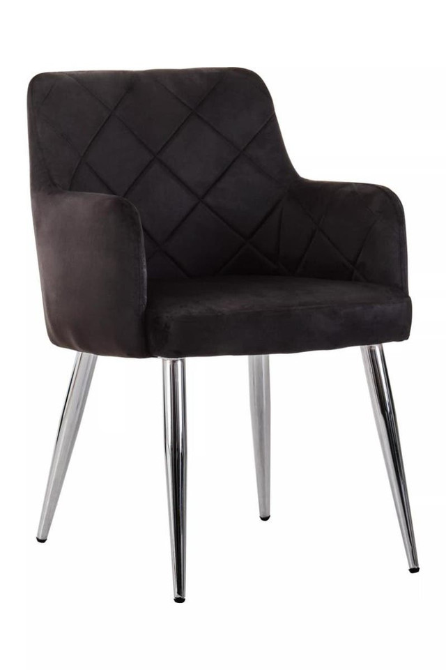 Premier Housewares Tamzin Black Velvet Splayed Dining Chair