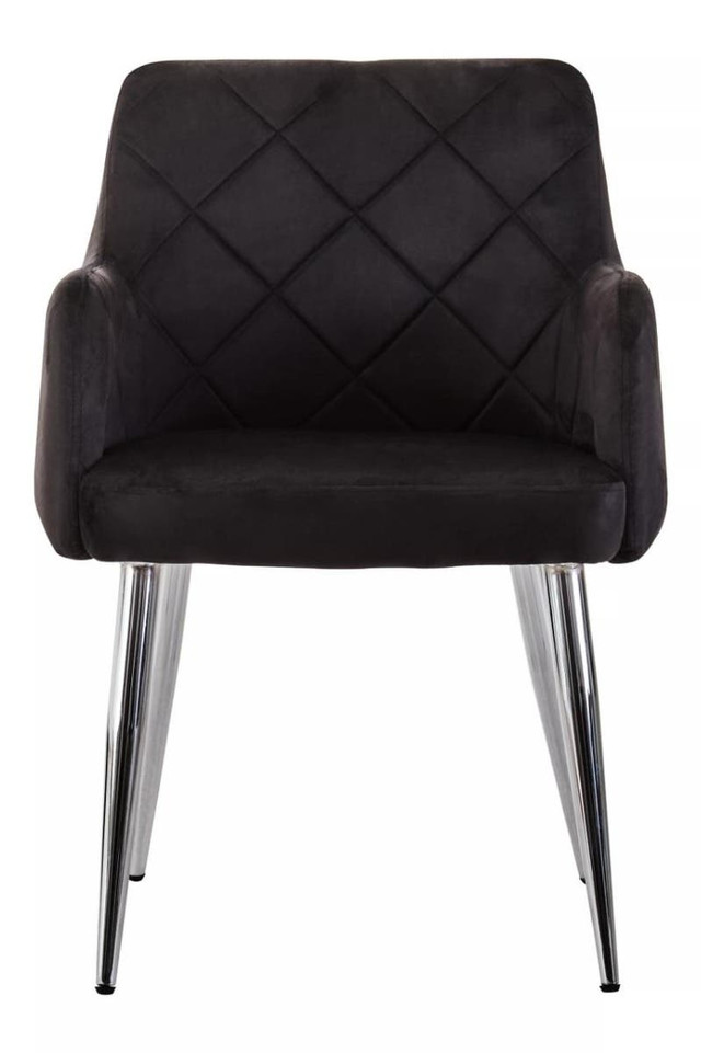 premier housewares Tamzin Black Velvet Splayed Dining Chair
