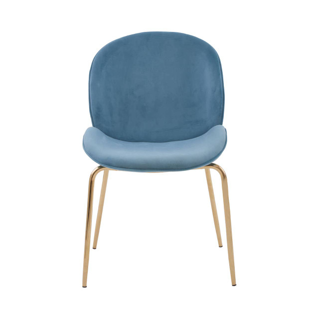 Premier Housewares Tamzin Blue Velvet And Gold Finish Dining Chair