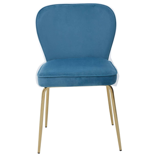 Premier Housewares Tamzin Blue Velvet Tapered Back Dining Chair