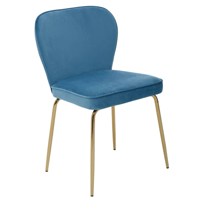 premier housewares Tamzin Blue Velvet Tapered Back Dining Chair