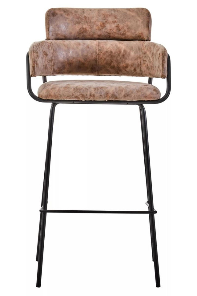 premier housewares Tamzin Brown Faux Leather Bar Chair