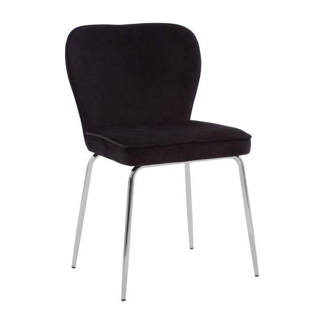 Premier Housewares Tamzin Curved Black Chrome Finish Dining Chair