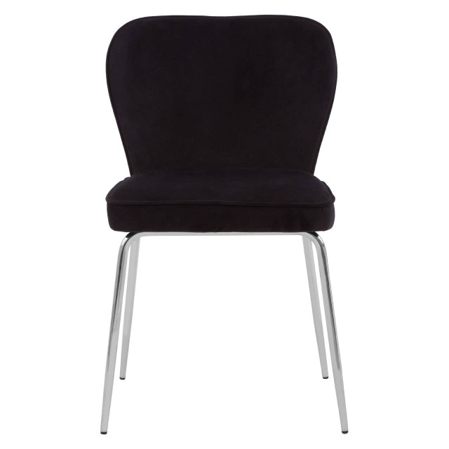 Premier Housewares Tamzin Curved Black Chrome Finish Dining Chair