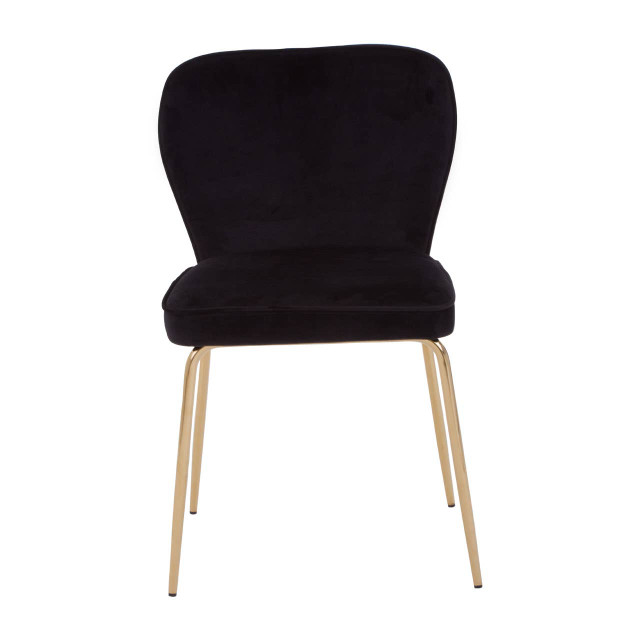 Premier Housewares Tamzin Curved Black Gold Finish Dining Chair