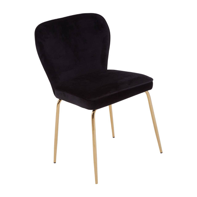 premier housewares Tamzin Curved Black Gold Finish Dining Chair