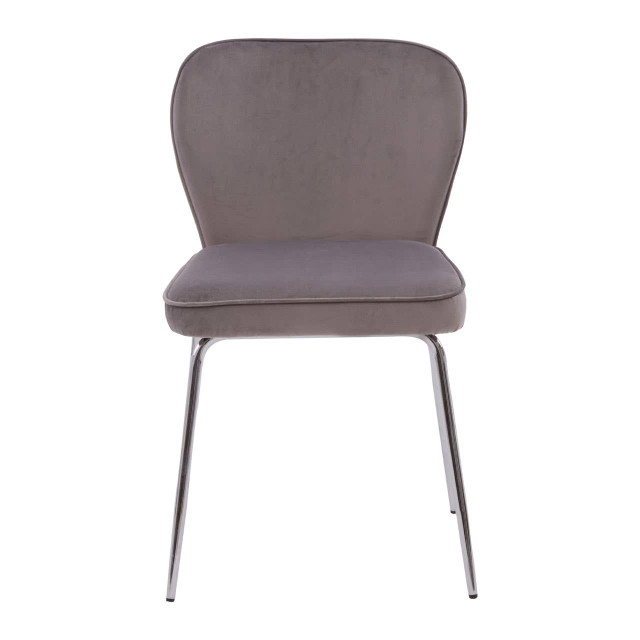 Premier Housewares Tamzin Curved Mink Chrome Finish Dining Chair