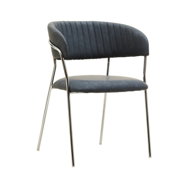 Premier Housewares Tamzin Dark Grey Leather Curved Dining Chair