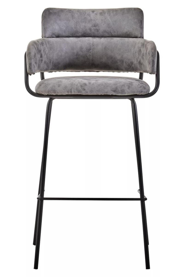 Premier Housewares Tamzin Grey Faux Leather Bar Chair