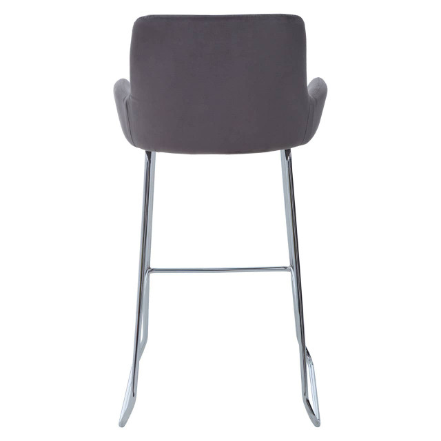 Premier Housewares Tamzin Grey Velvet Bar Chair With Low Arms