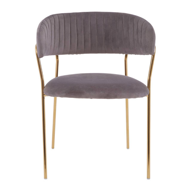 Premier Housewares Tamzin Mink Channel Gold Finish Dining Chair