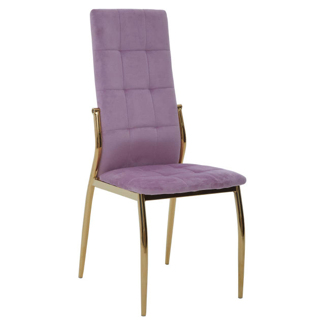 Premier Housewares Tamzin Pink Velvet High Back Dining Chair