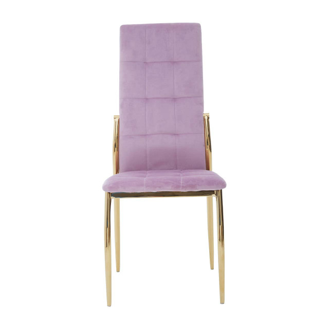 Premier Housewares Tamzin Pink Velvet High Back Dining Chair