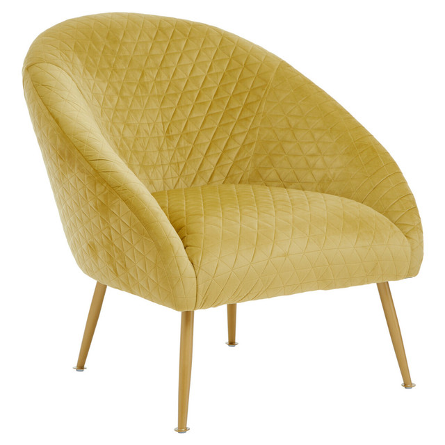 Premier Housewares Tania Gold Velvet Occasional Chair