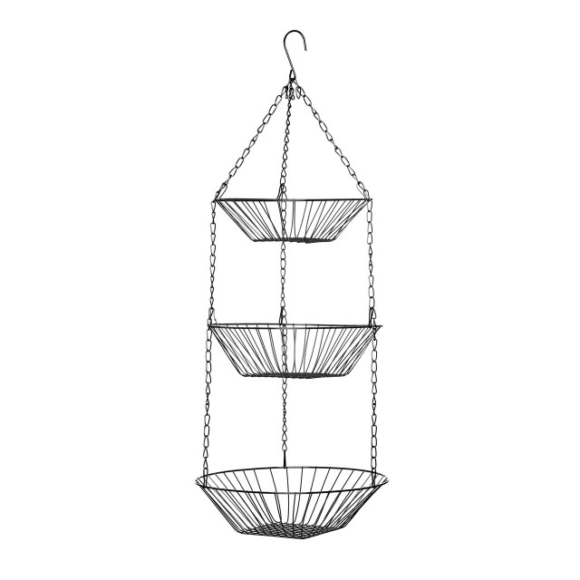 Premier Housewares Tavia 3 Tier Chrome Hanging Baskets