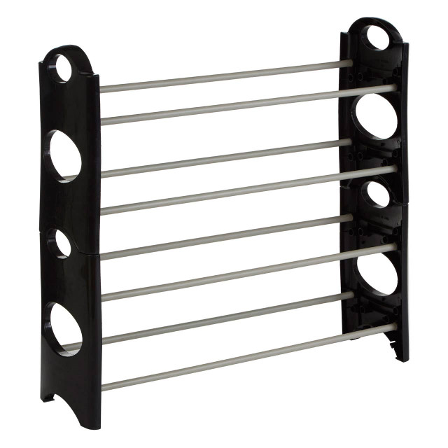 Premier Housewares Tavia Black And Grey 4 Tier Shoe Rack